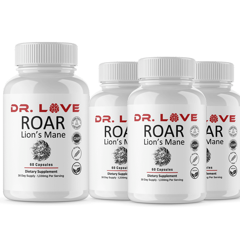 Dr Love's Roar Lion's Mane - 4 Bottles Free ($236 Value)